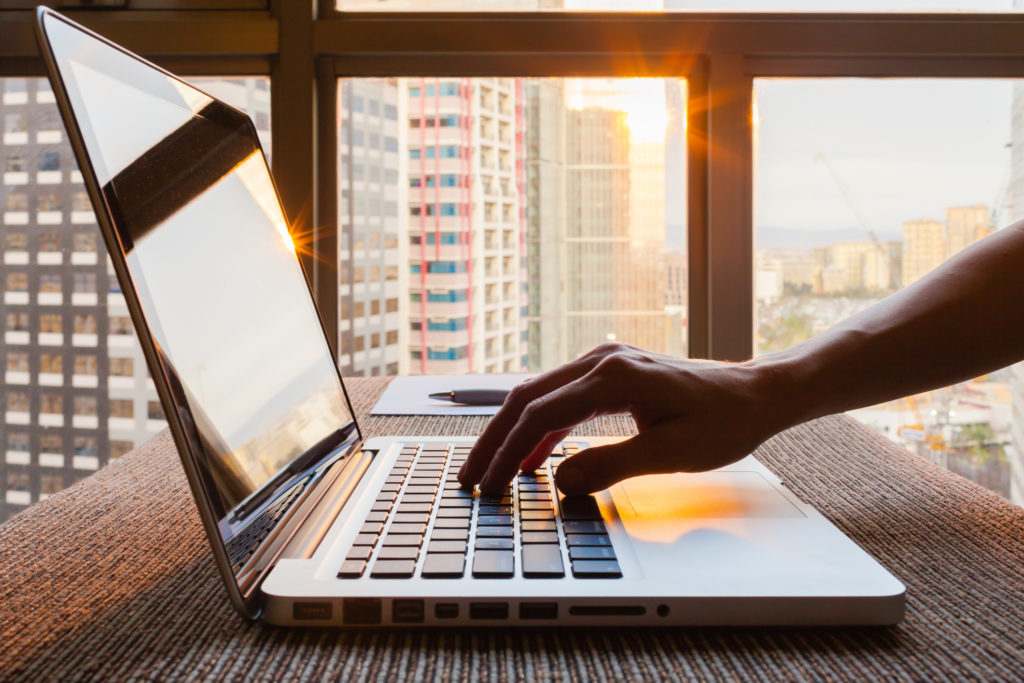 laptop in office